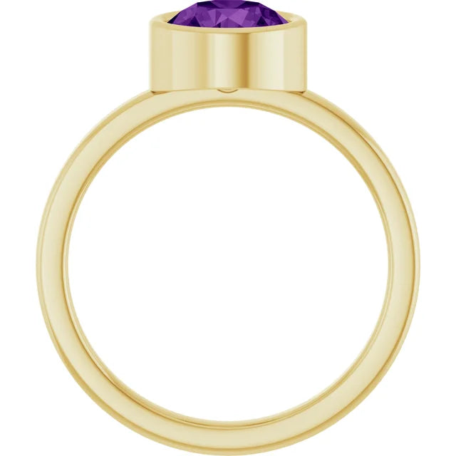 Amethyst Bezel Ring