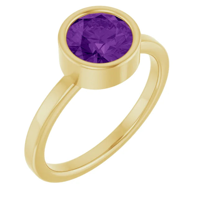 Amethyst Bezel Ring