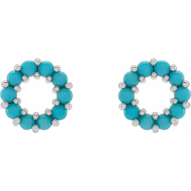 Turquoise Open Circle Stud