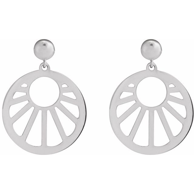 Sunrise stud earrings in gold and silver — lifestyle styled