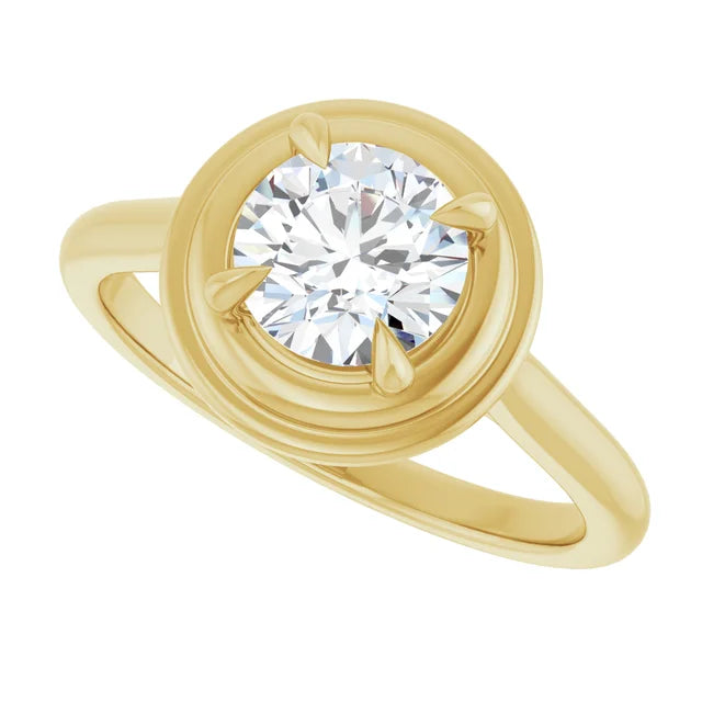 14k yellow gold intentionality ring with lab grown diamond — side view