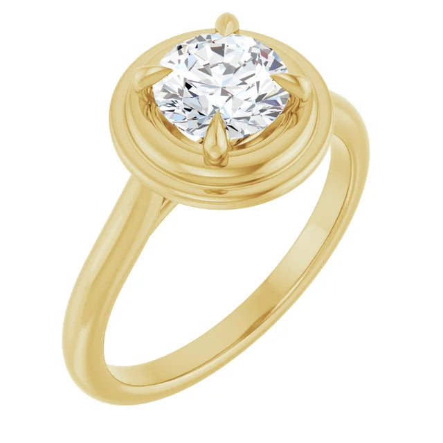 14k yellow gold intentionality ring with lab grown diamond — right view