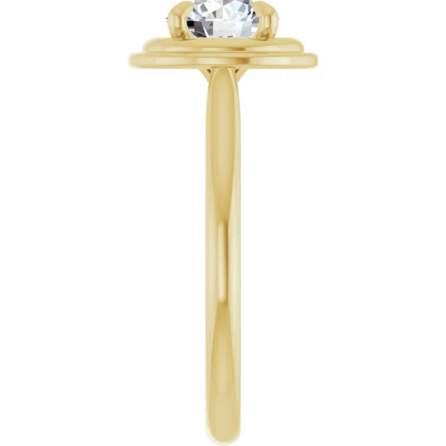 14k yellow gold intentionality ring with lab grown diamond — left view