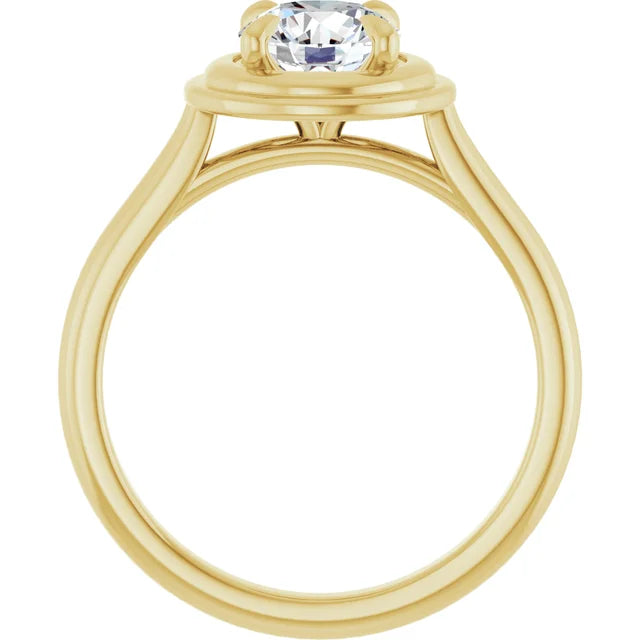 14k yellow gold intentionality ring — angled view