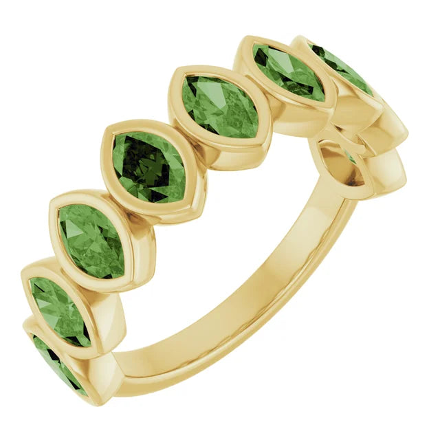 18k yellow gold vampy green tourmaline ring — right view