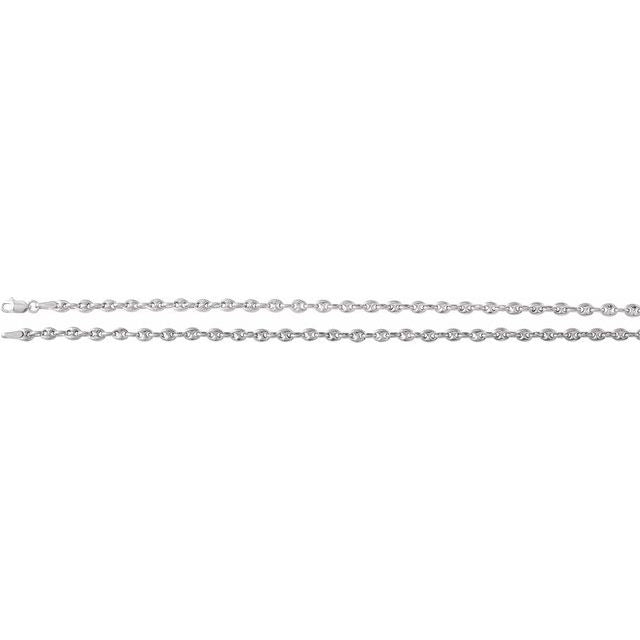 Sterling silver heavy duty cable chain necklace — draped view