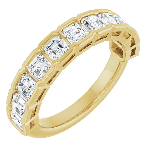 18k yellow gold Swinging 20s lab diamond eternity band — right view