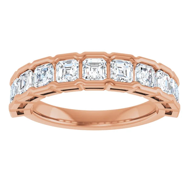 18k rose gold Swinging 20s lab diamond eternity band — top view