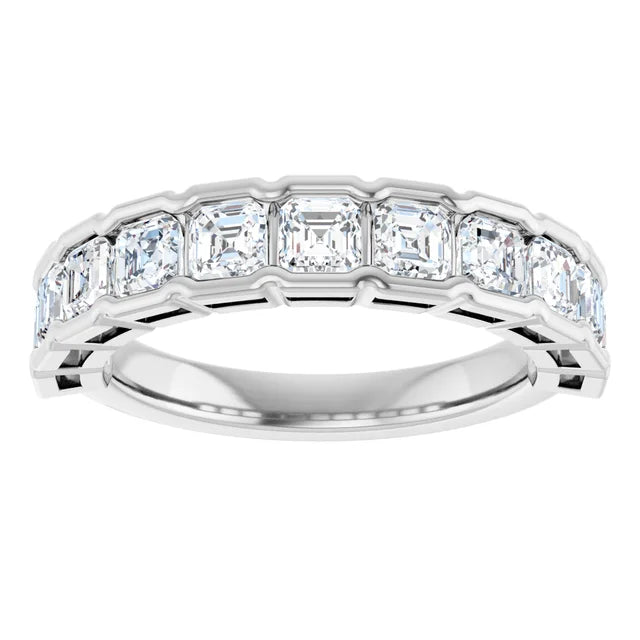 18k white gold Swinging 20s lab diamond eternity band — top view