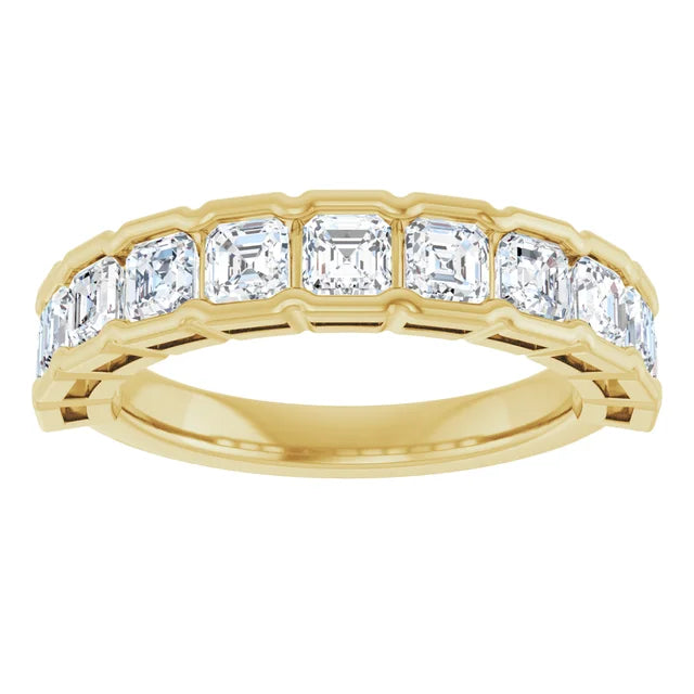 18k yellow gold Swinging 20s lab diamond eternity band — top view