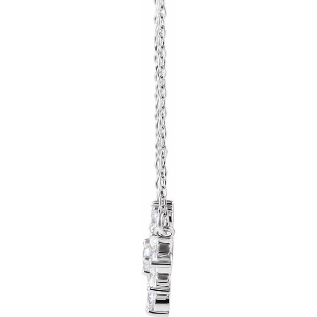 14k yellow gold snowflake natural diamond necklace — alternate view