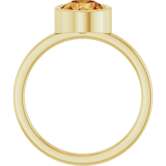 14k yellow gold citrine bezel ring — alternate view