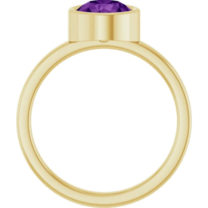 Amethyst Bezel Ring