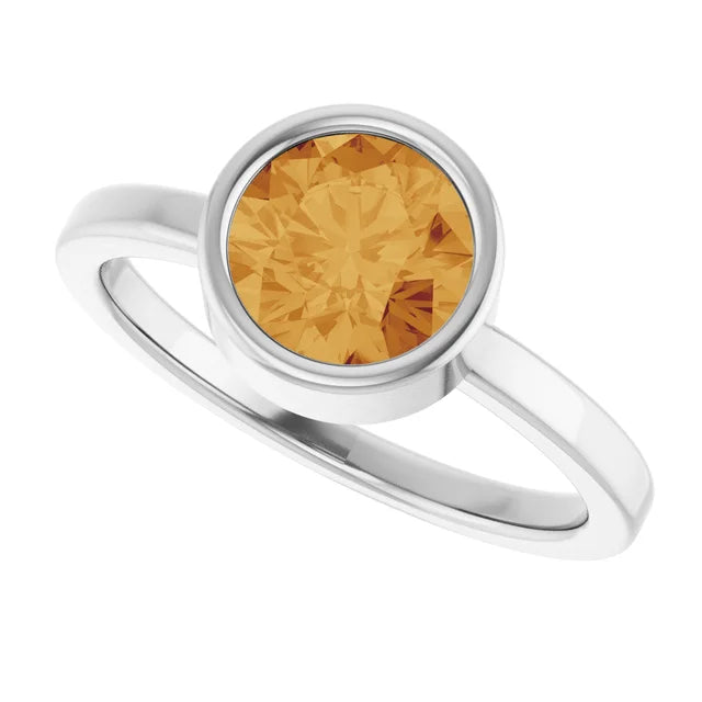 Sterling silver citrine ring — worn on hand