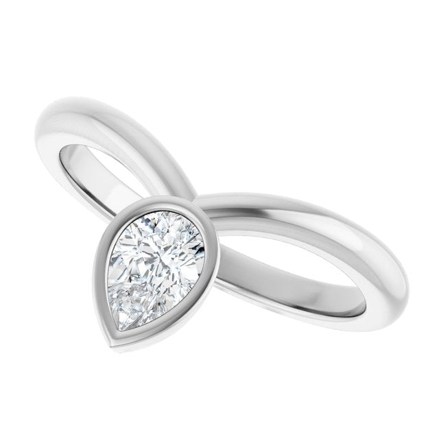 14k yellow gold candlelight ring with lab grown diamond — left view