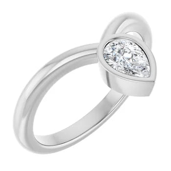 14k yellow gold candlelight ring with lab grown diamond — right view