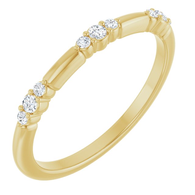 14k white gold Princessa lab grown diamond band — front view