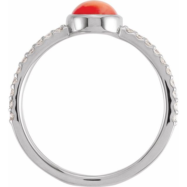 14k yellow gold opal split shank ring — side view