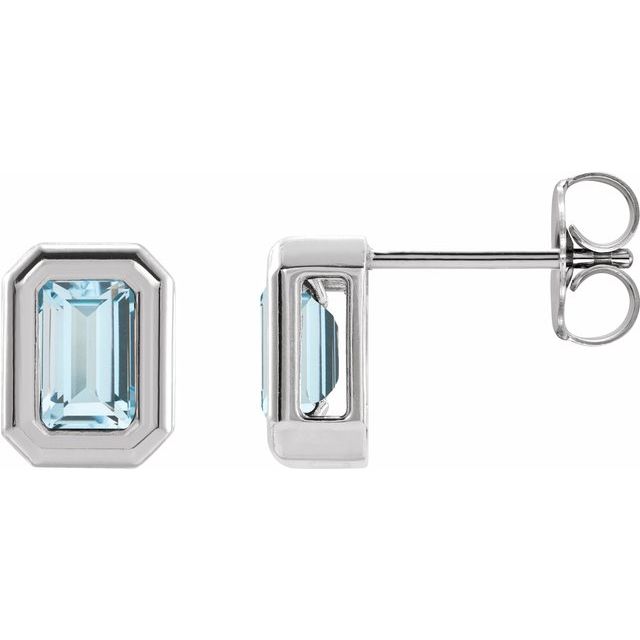 Sterling silver Deco-Revival studs with citrine — front view