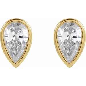 Pear Bezel Press Fit Stud