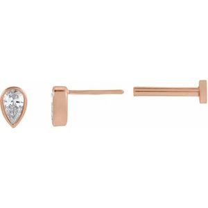 Pear Bezel Press Fit Stud