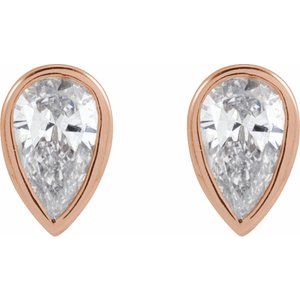 Pear Bezel Press Fit Stud