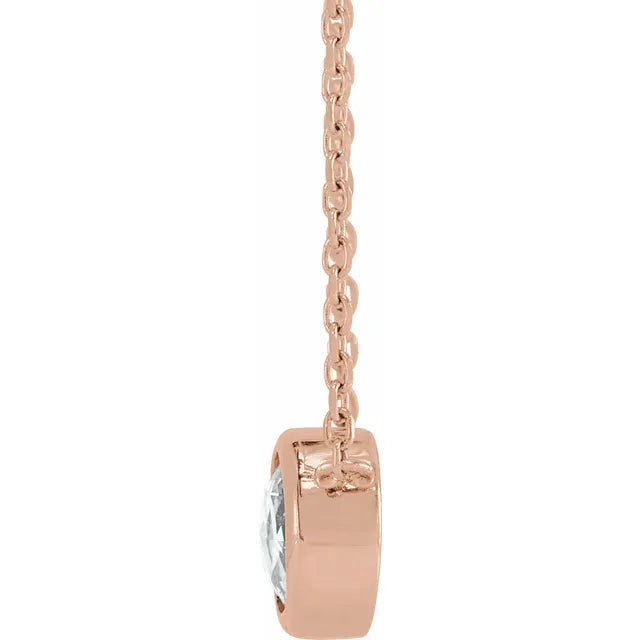 14k yellow gold rose-cut diamond pendant necklace — angled view