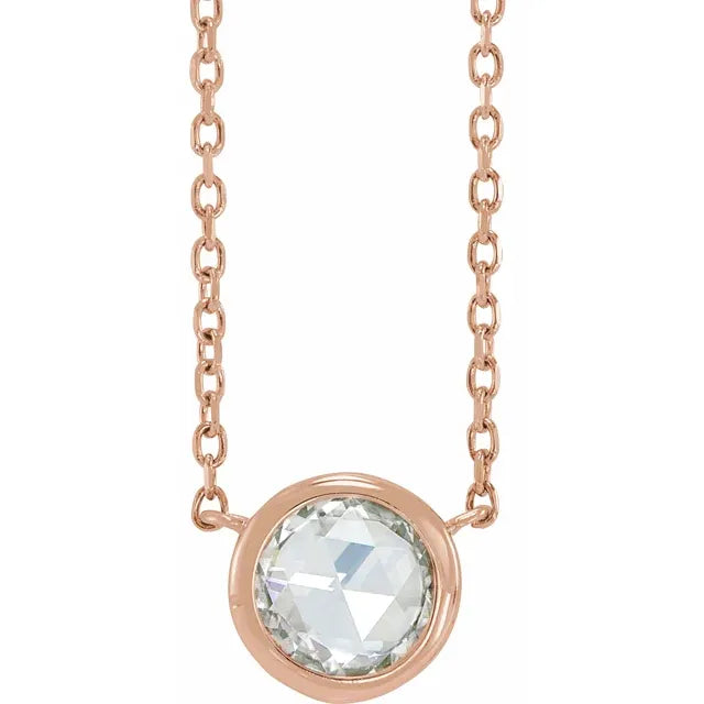 14k yellow gold rose-cut diamond pendant — close-up detail