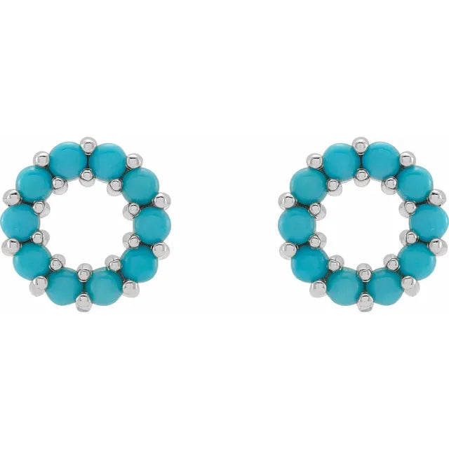 Turquoise Open Circle Stud