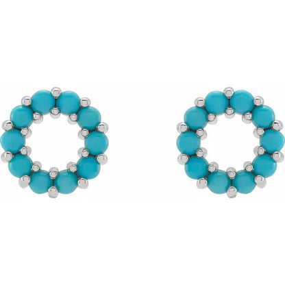 Turquoise Open Circle Stud