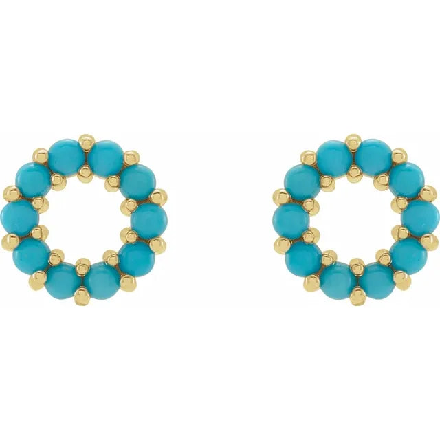 Turquoise Open Circle Stud