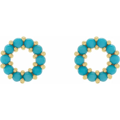 Turquoise Open Circle Stud
