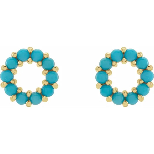 Turquoise Open Circle Stud