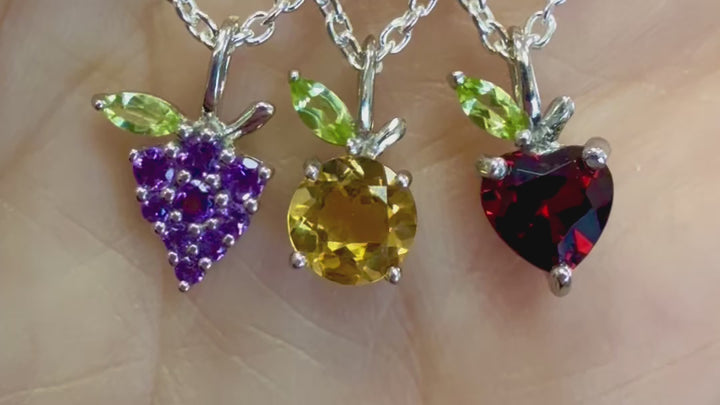 Garnet Apple Necklace