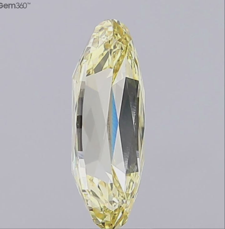 (LG) 3.08 Ct Fancy Light Yellow Crisscut Moval