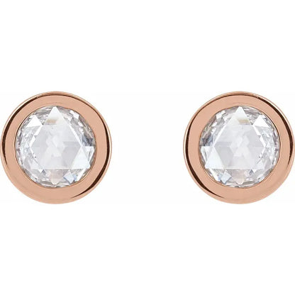 Rose-Cut Diamond Bezel Studs