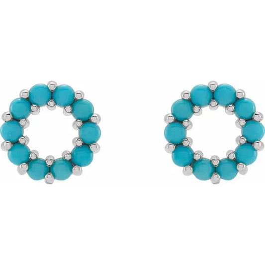 Turquoise Open Circle Stud