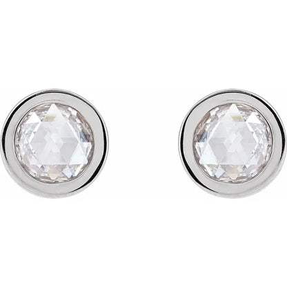 Rose-Cut Diamond Bezel Studs
