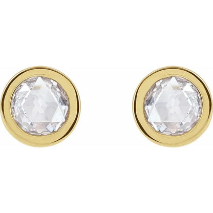 Rose-Cut Diamond Bezel Studs